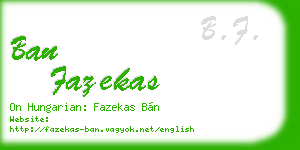 ban fazekas business card
