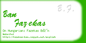 ban fazekas business card